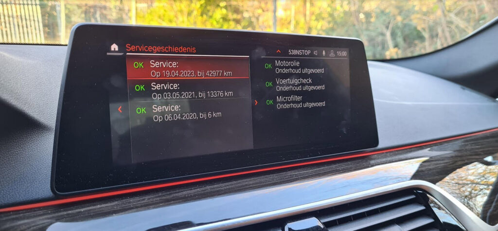 Bij BMW staat de onderhoudshistorie in i-drive